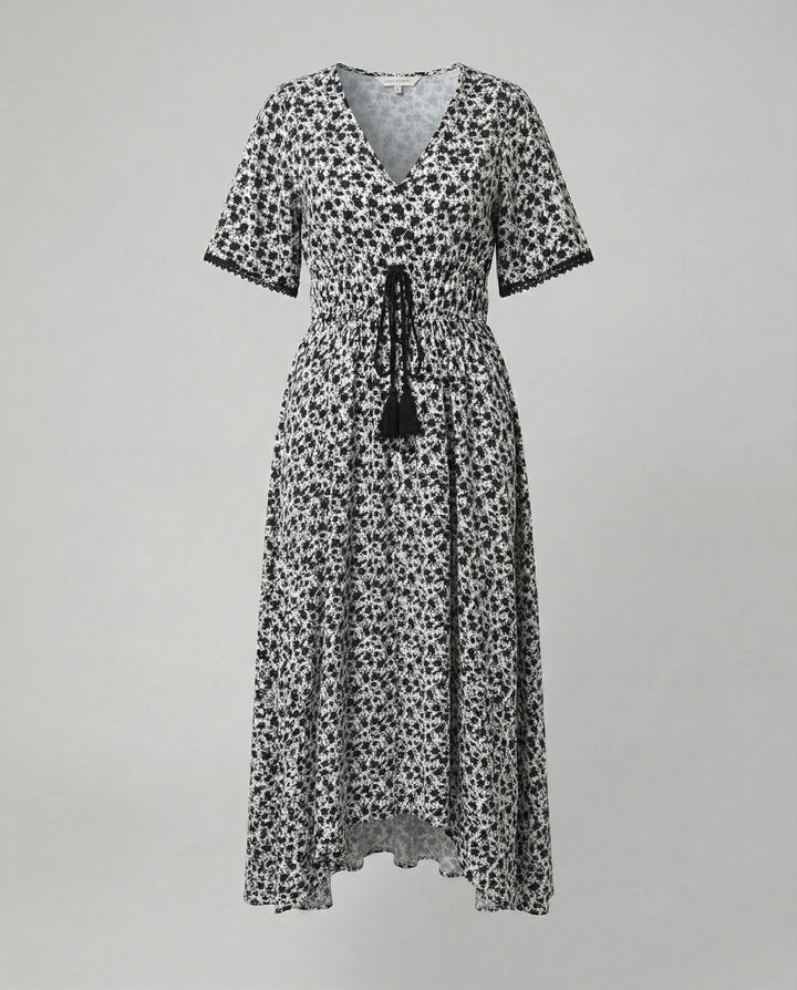 Women's Maxi Dress with Floral Accents
