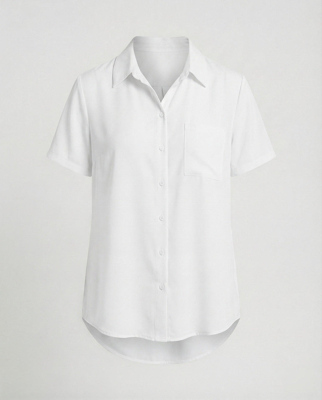 Short Sleeve Blouse Top Women with Chest Pocket