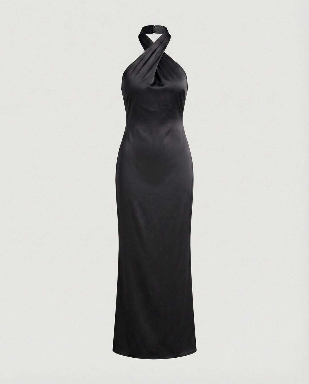 Women's Elegant Evening Dress with Asymmetrical Halter Neck and Figure-Flattering Cut