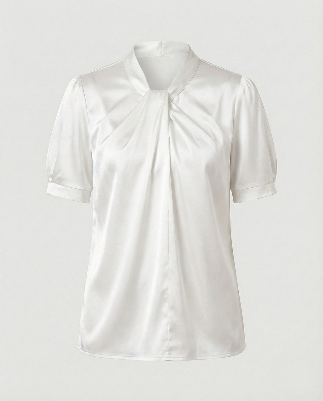 Satin Blouse Top Women with Tie Collar