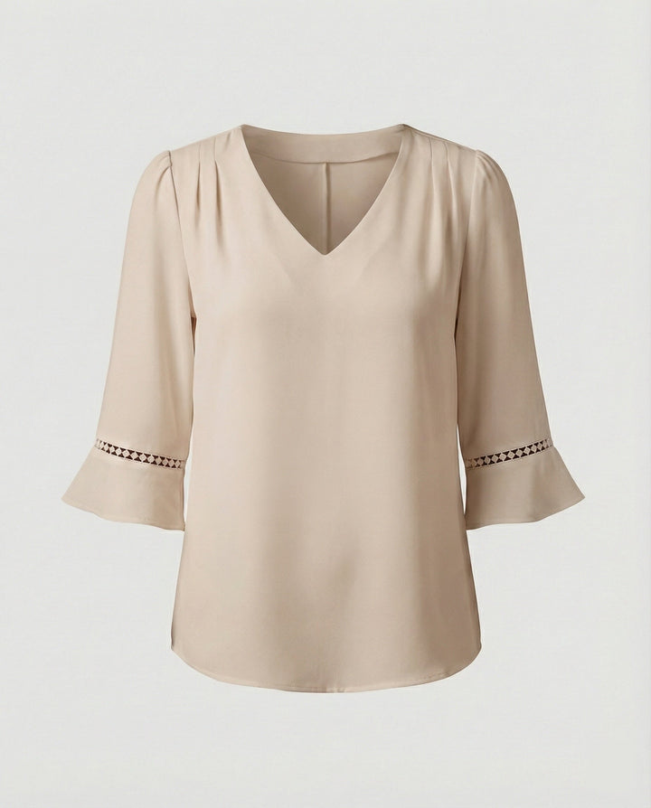 Women's Blouse Top Women's V-Neck Crepe
