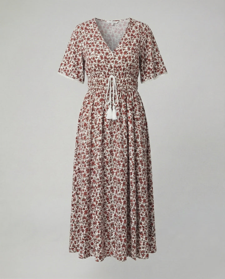 Women's Maxi Dress with Floral Accents