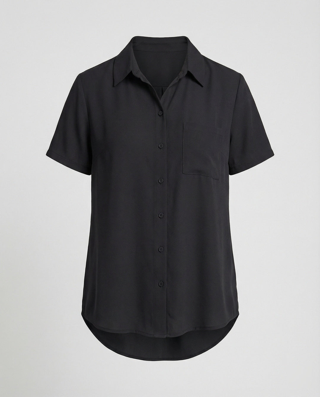Short Sleeve Blouse Top Women with Chest Pocket